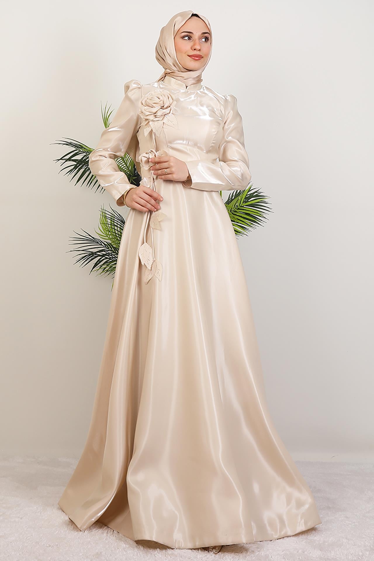 Rüya Organze Abiye Krem
