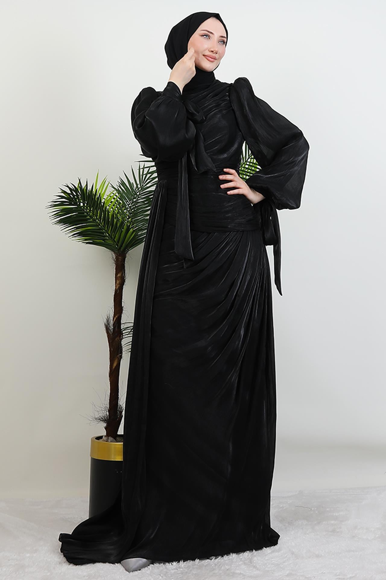 Afra İpek Abiye Siyah