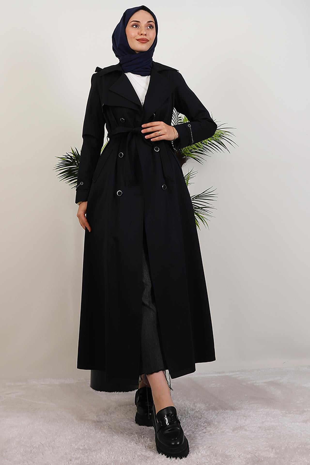 Algın Trençkot Lacivert