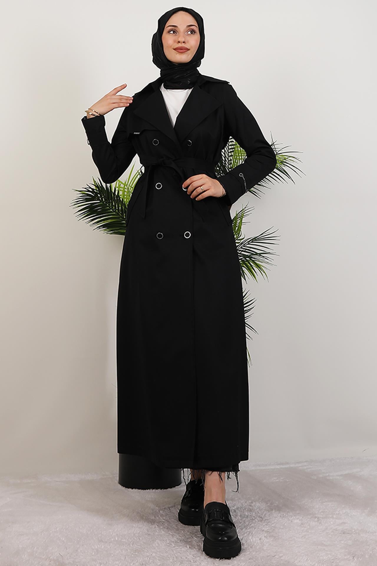 Algın Trençkot Siyah