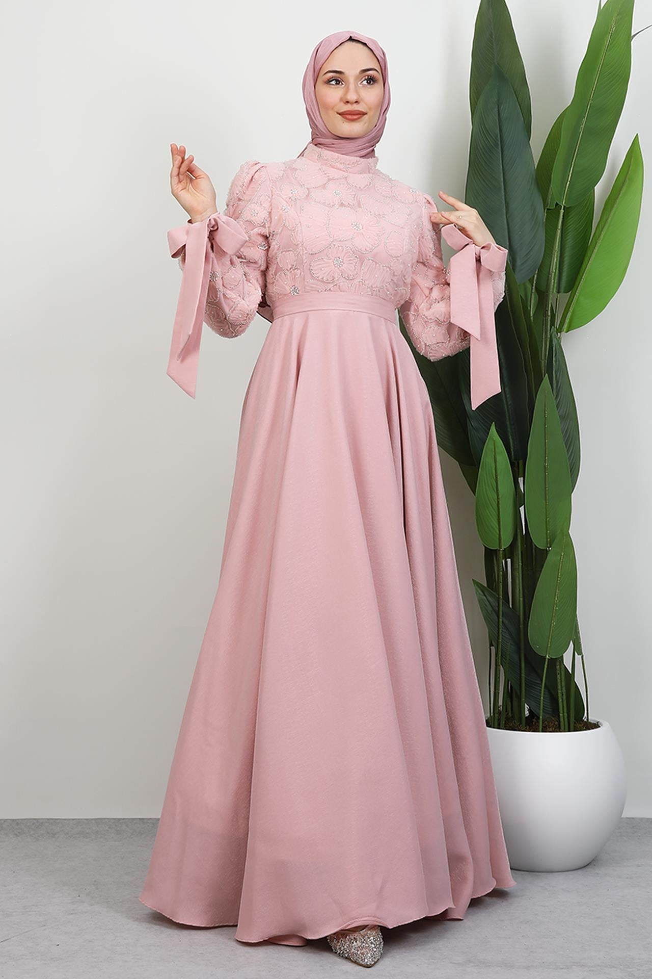 Aybike Prenses Abiye Soft Pembe