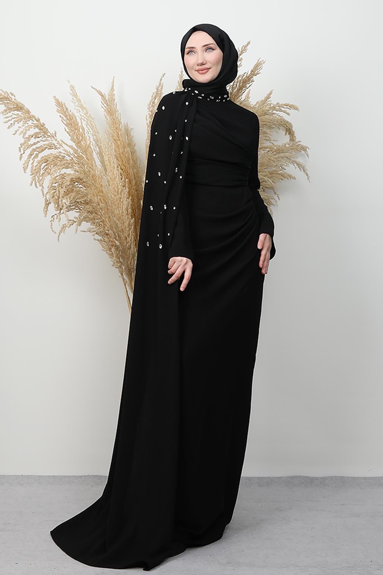 Ayçin Krep Abiye Siyah