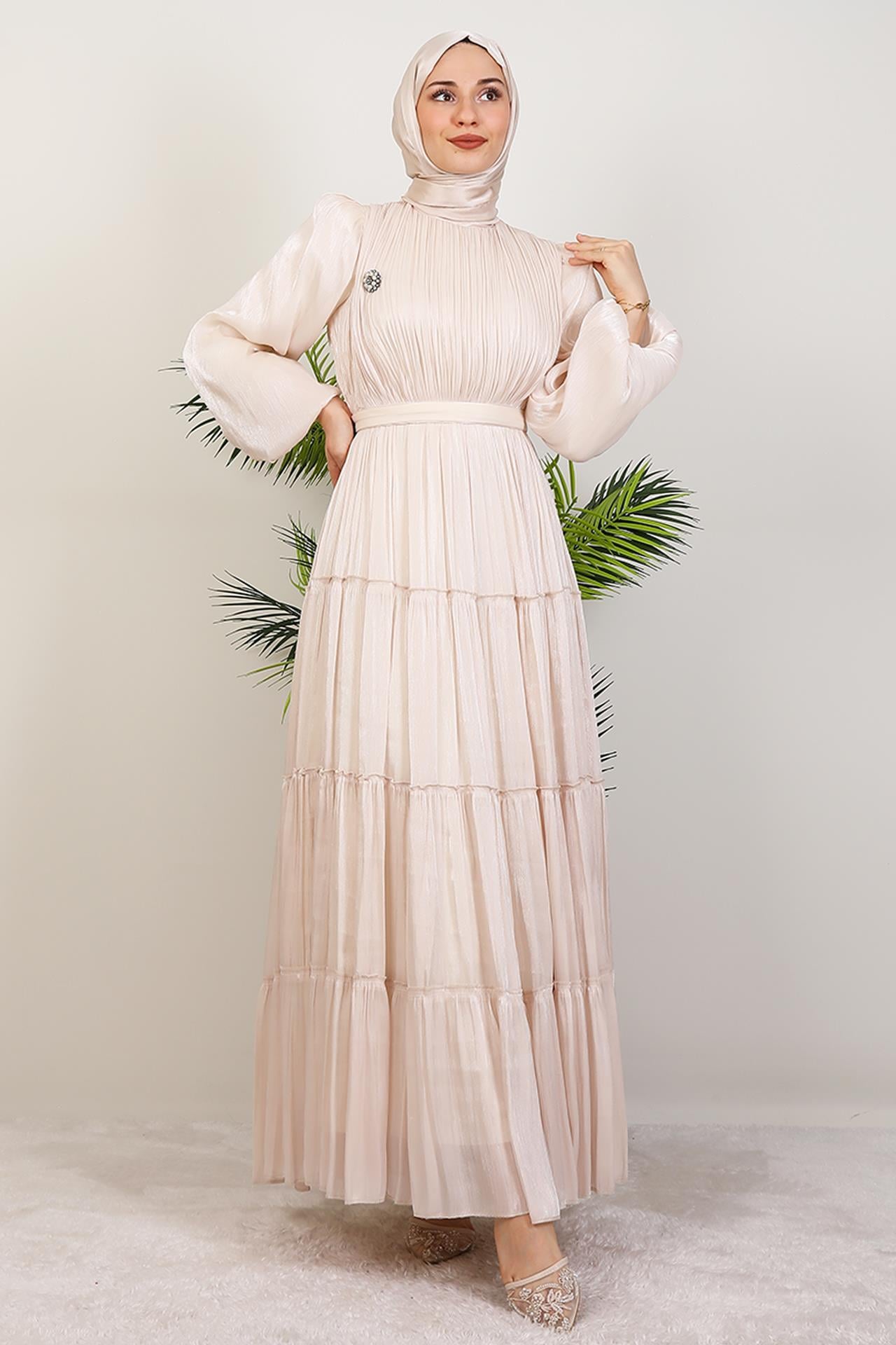 Aydeniz Broş Abiye Krem