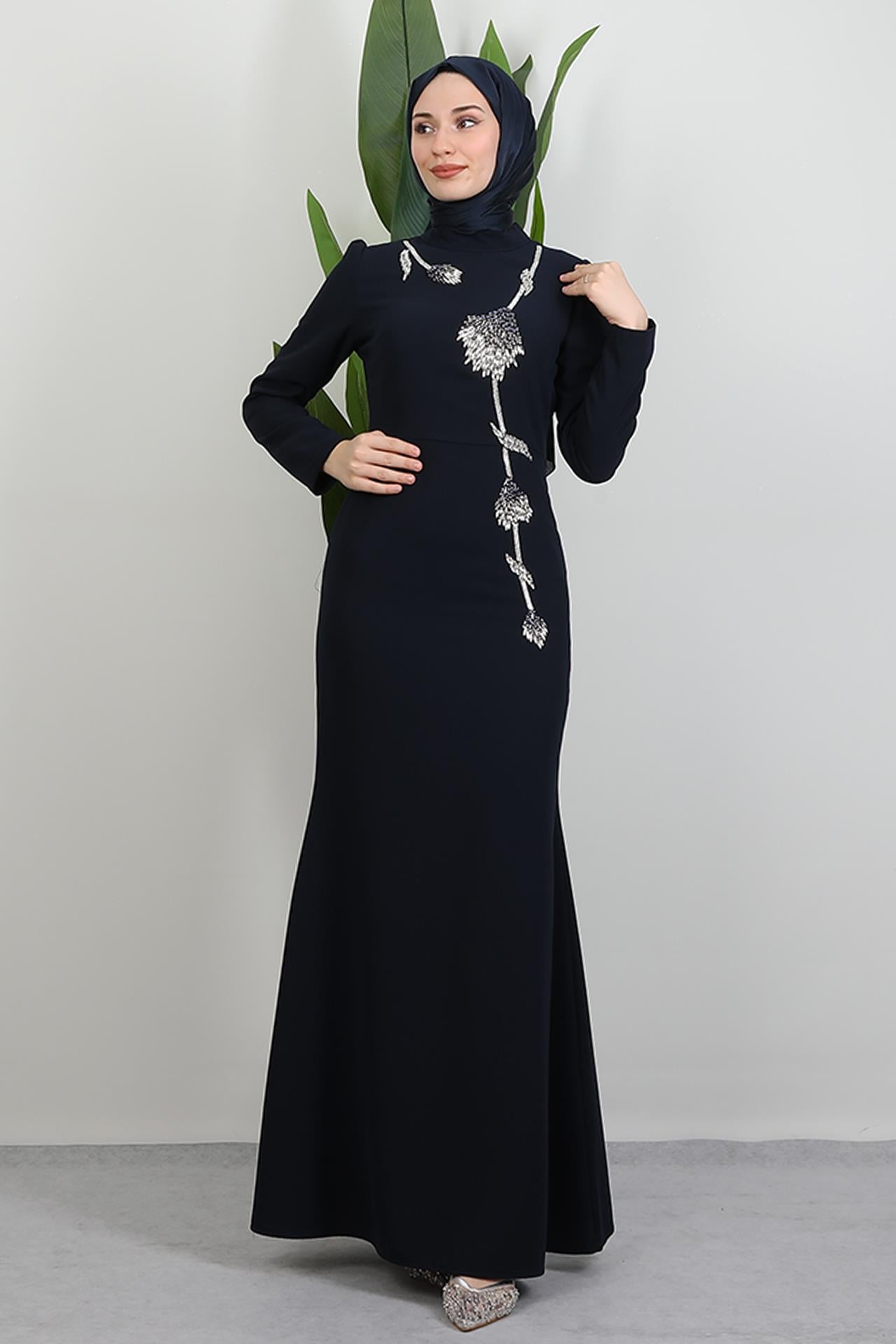 Badem Abiye Koyu Lacivert