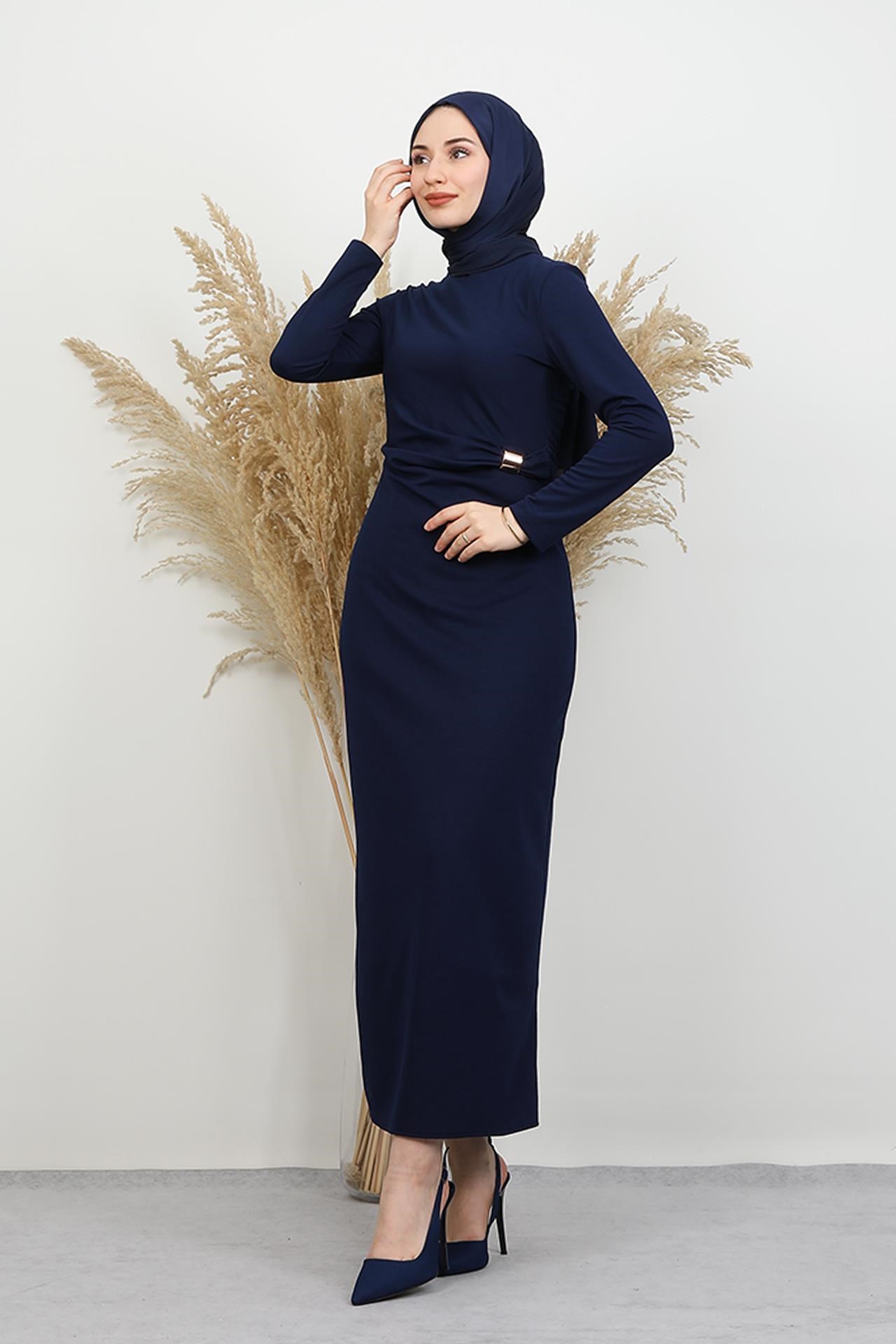 Beli Fiyonk Elbise Lacivert