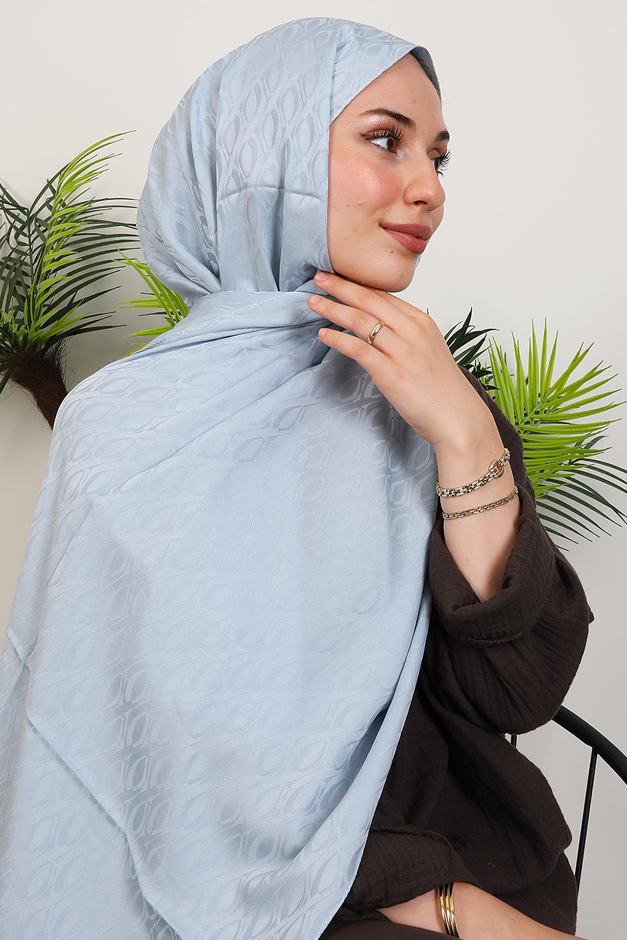 Belis Desen Şal Bebe Mavi