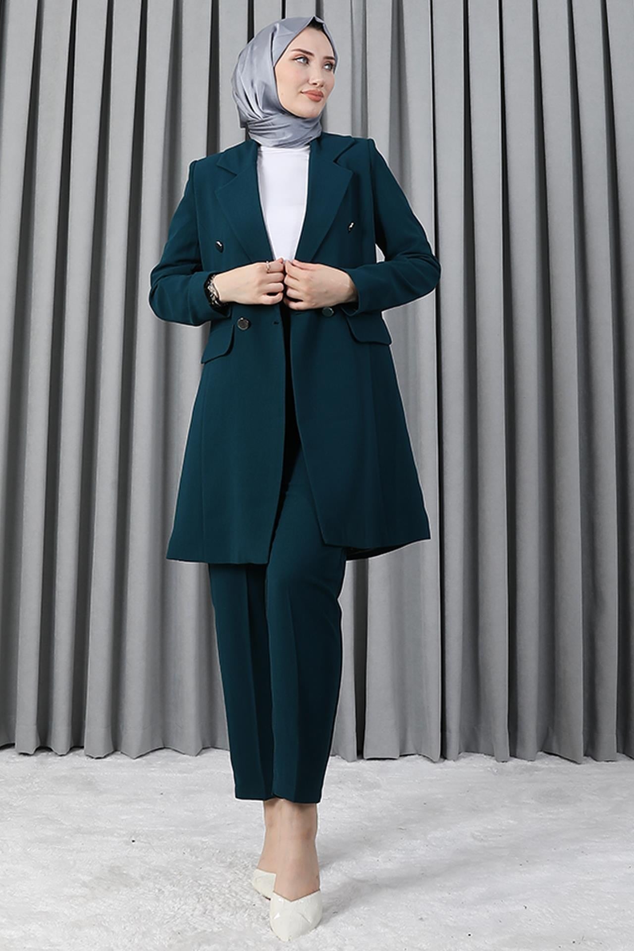 Blazer Ceket Takım Koyu Petrol