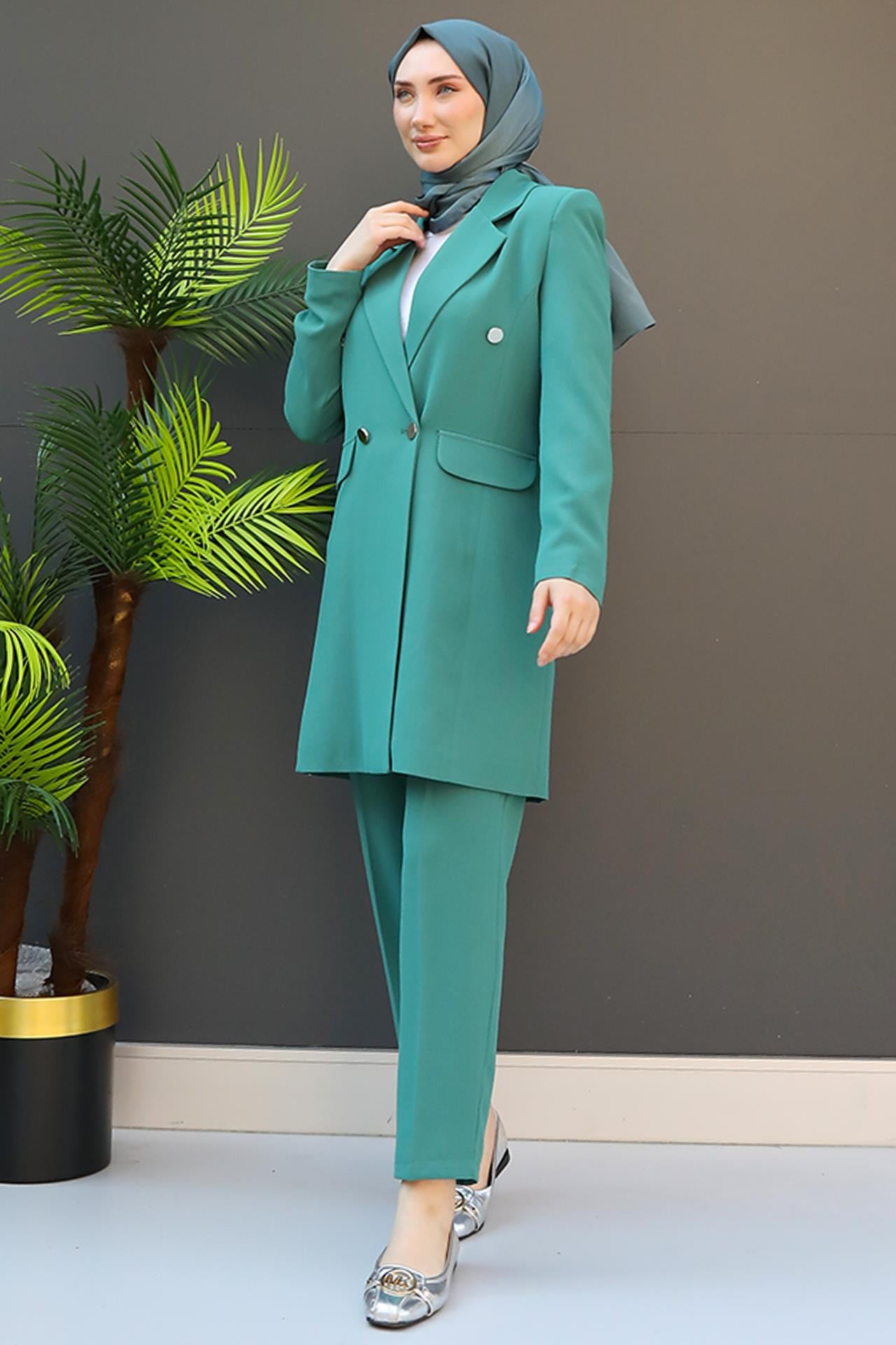 Blazer Ceket Takım Mint