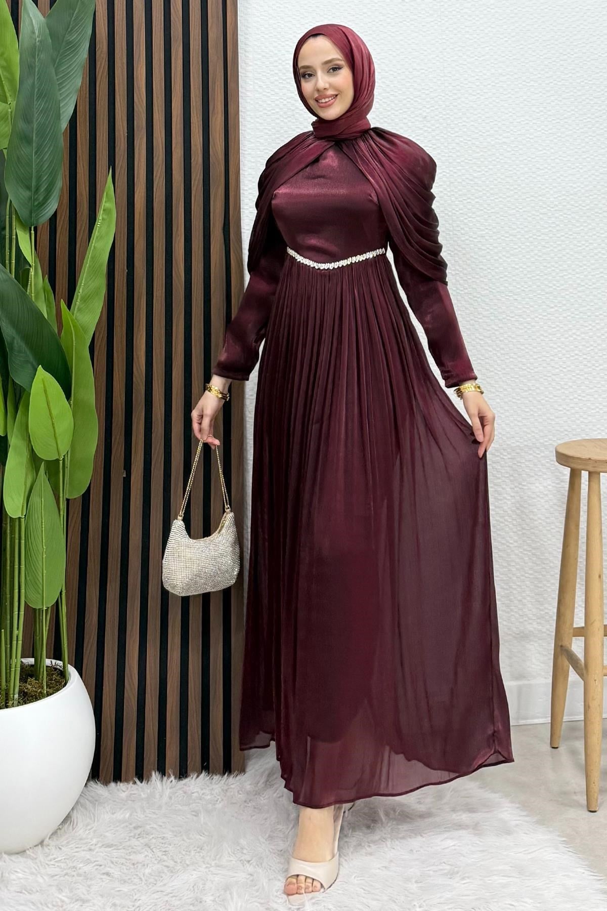 Calina Yoryo Abiye Koyu Bordo