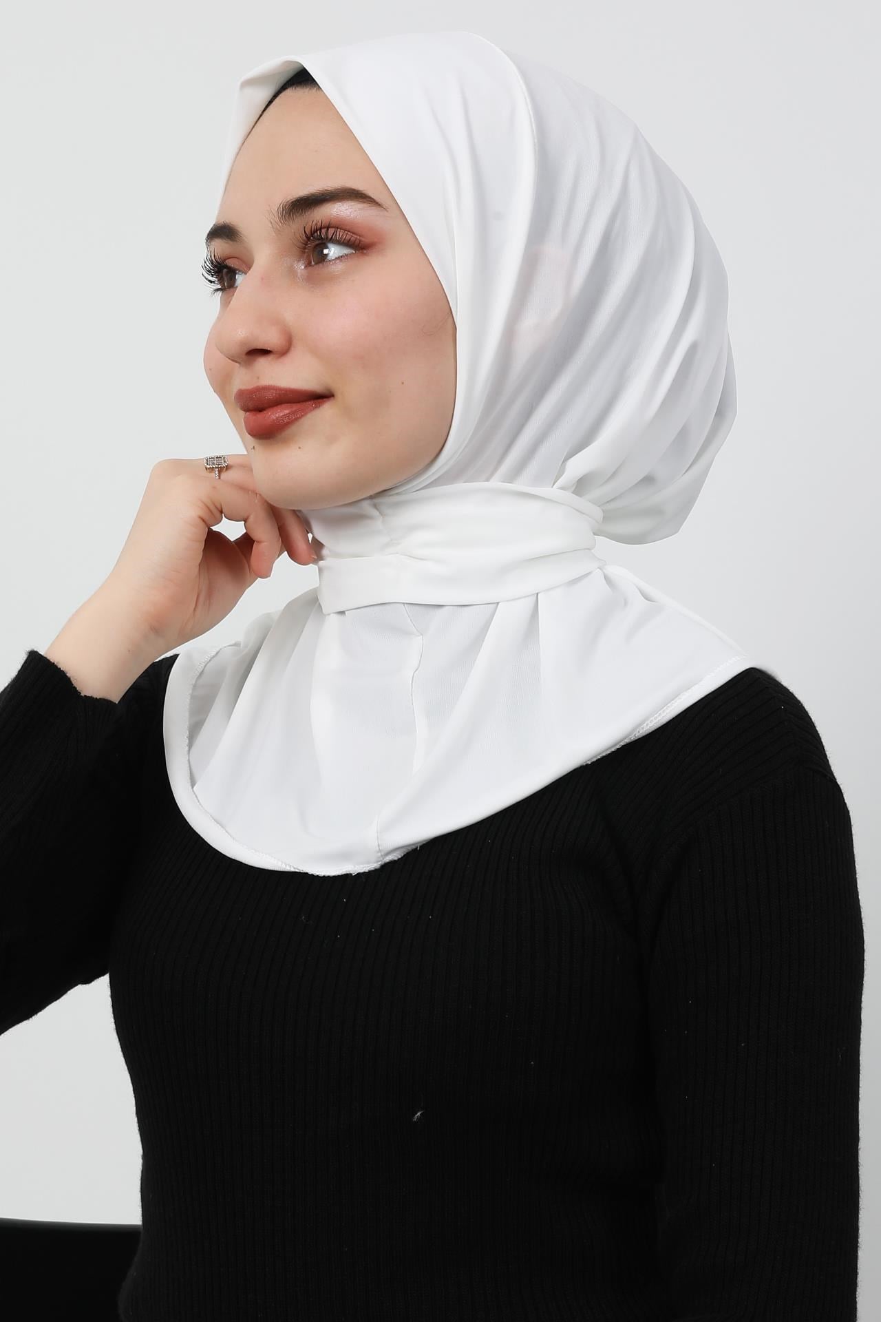 Çıtçıtlı Penye Şal Beyaz
