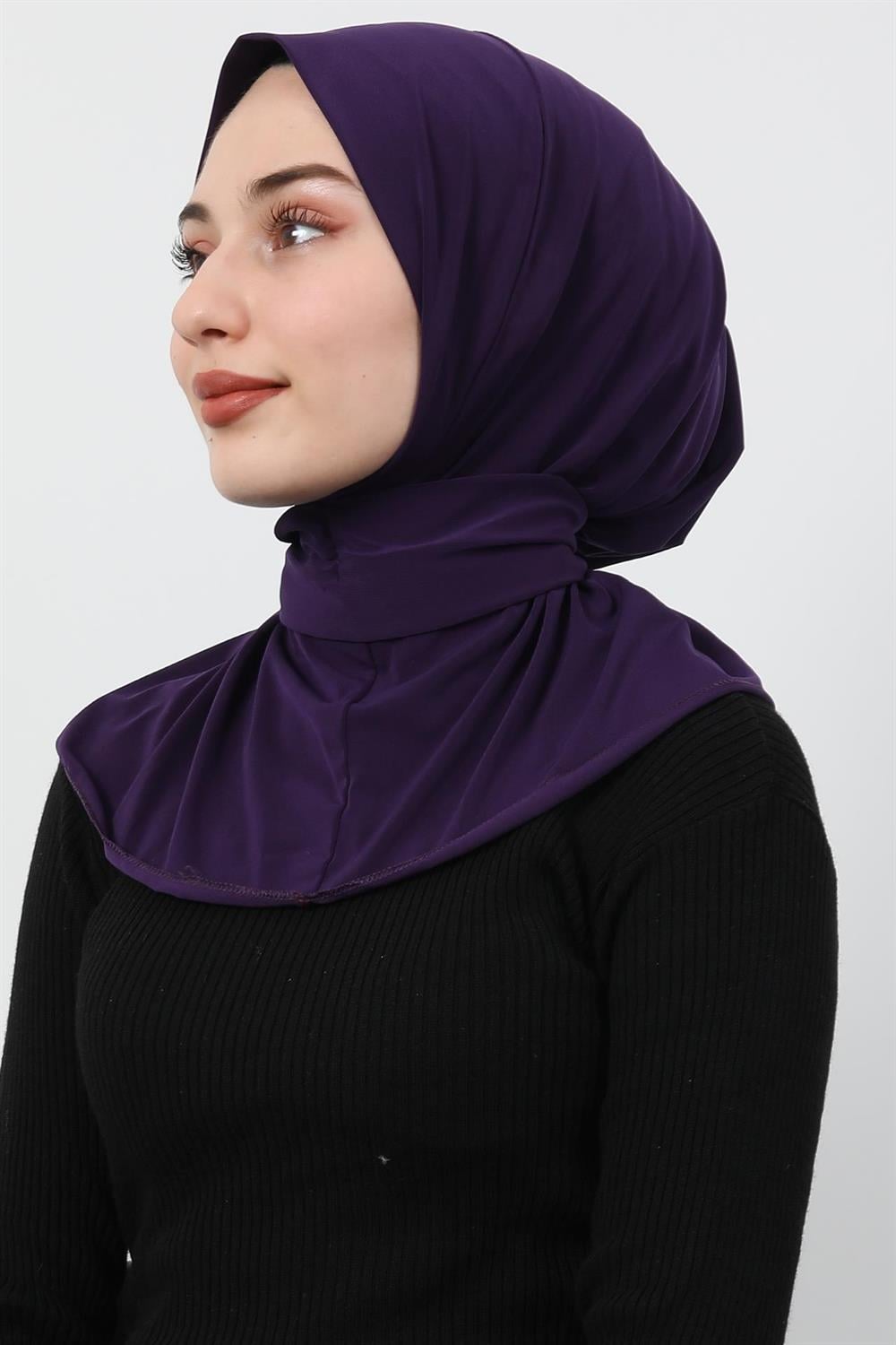 Çıtçıtlı Penye Şal Platin Mor