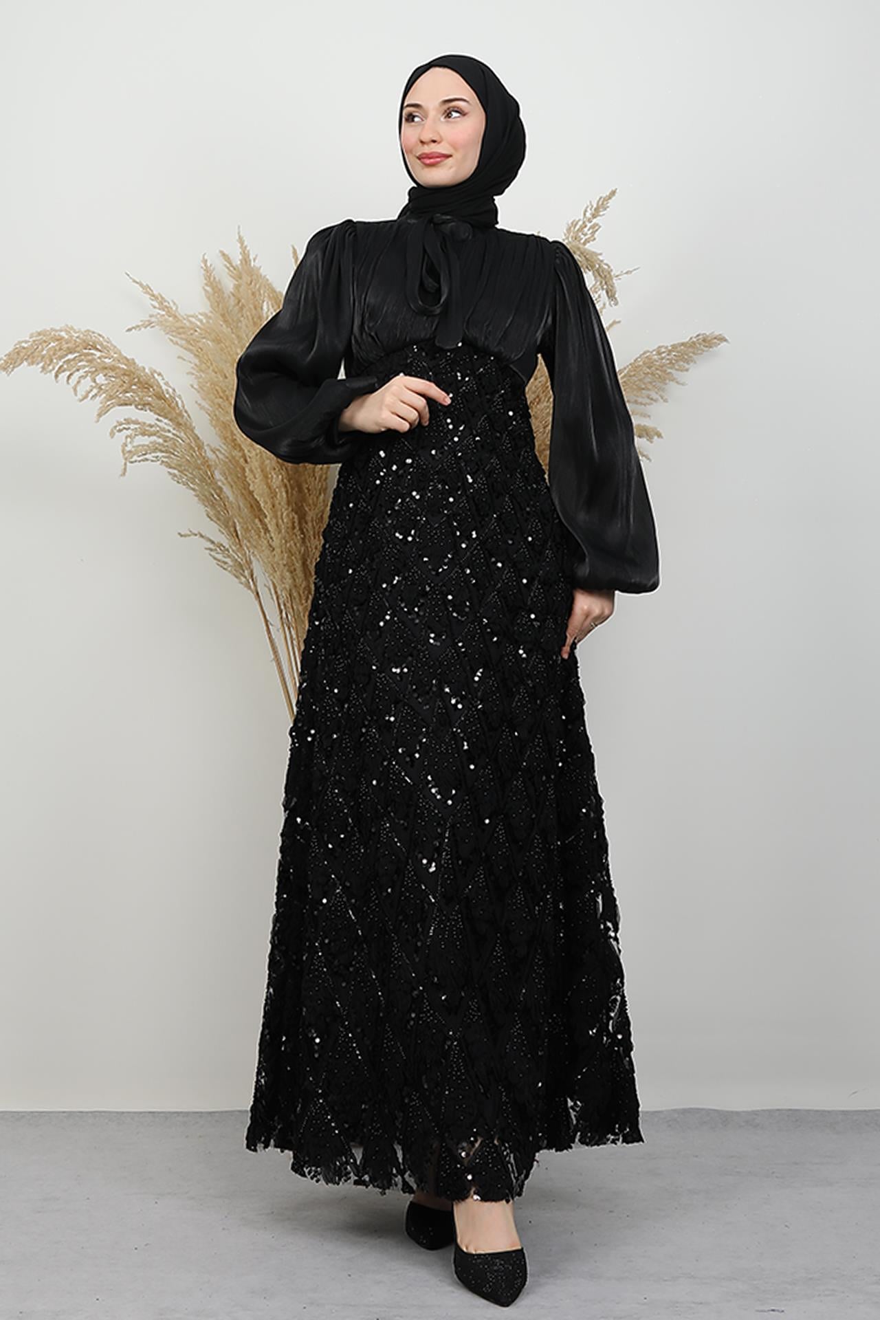 Eflisya İşleme Abiye Siyah