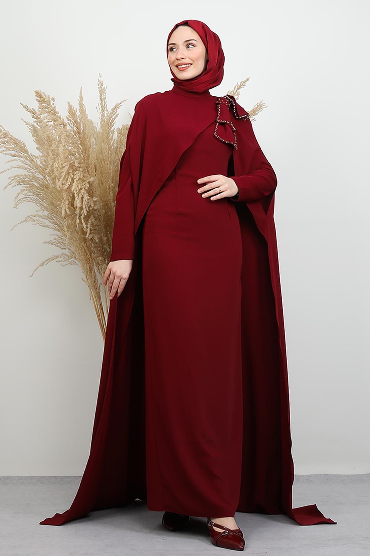 Elin Krep Abiye Bordo