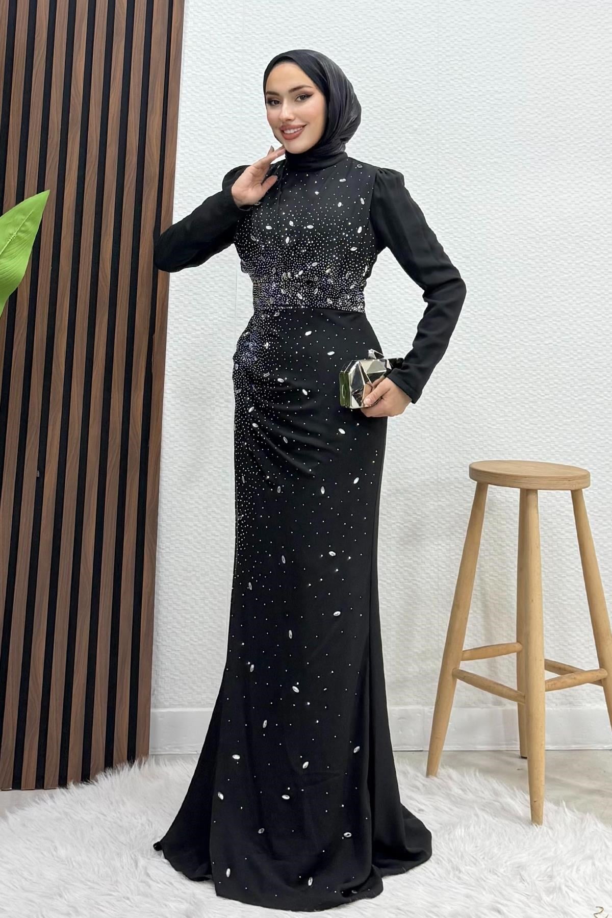 Elira Şifon Abiye Siyah