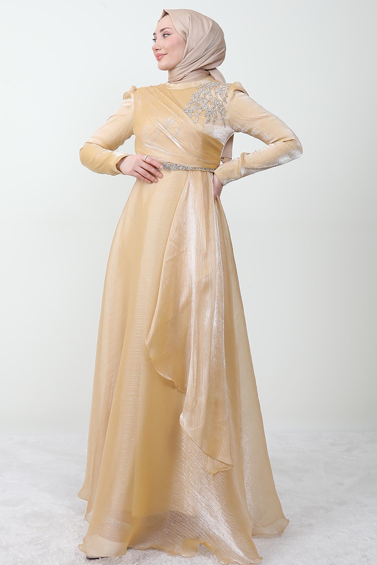 Eliza Tesettür Abiye Gold