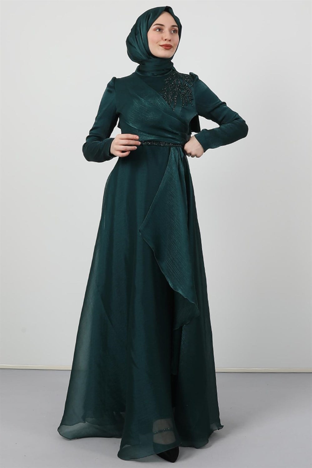 Eliza Tesettür Abiye Zümrüt