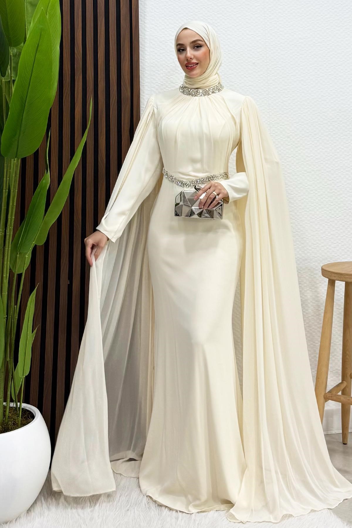 Elonor Şifon Abiye Krem