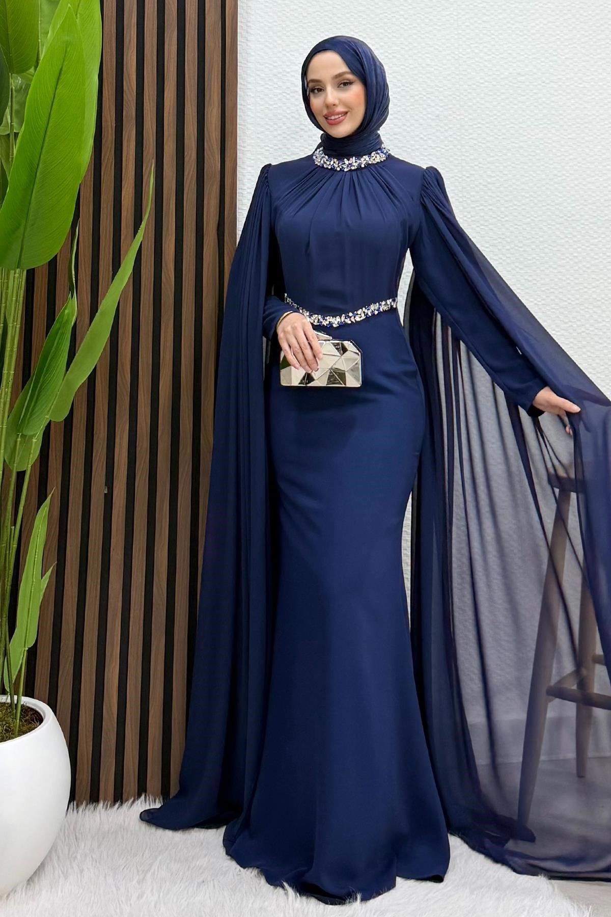 Elonor Şifon Abiye Lacivert