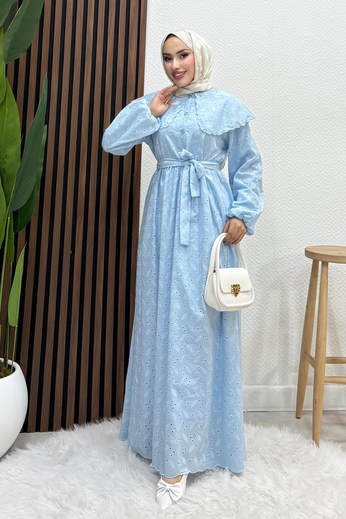 Erina Cotton Elbise Bebe Mavi