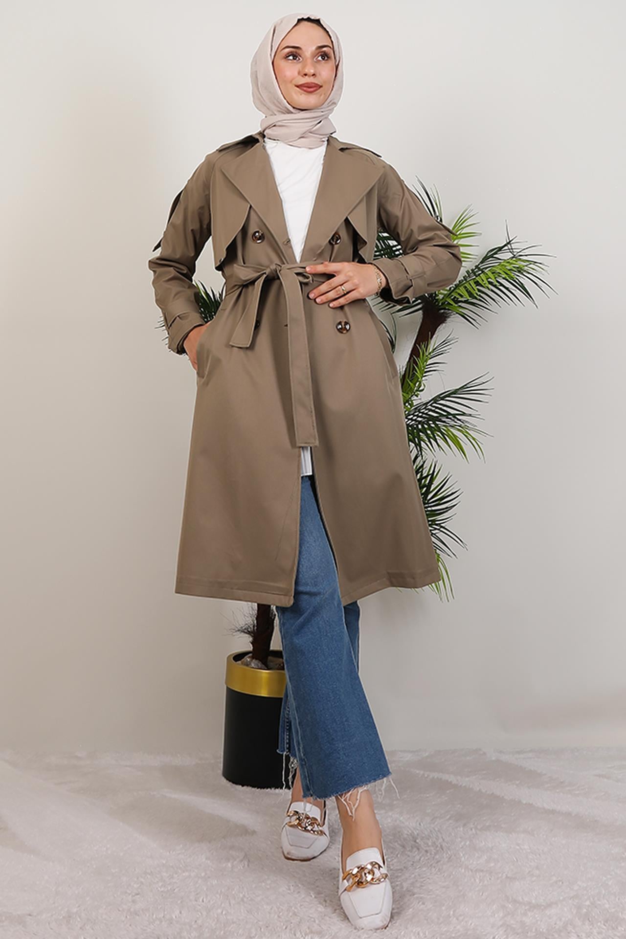 Erna Trençkot Açık Haki