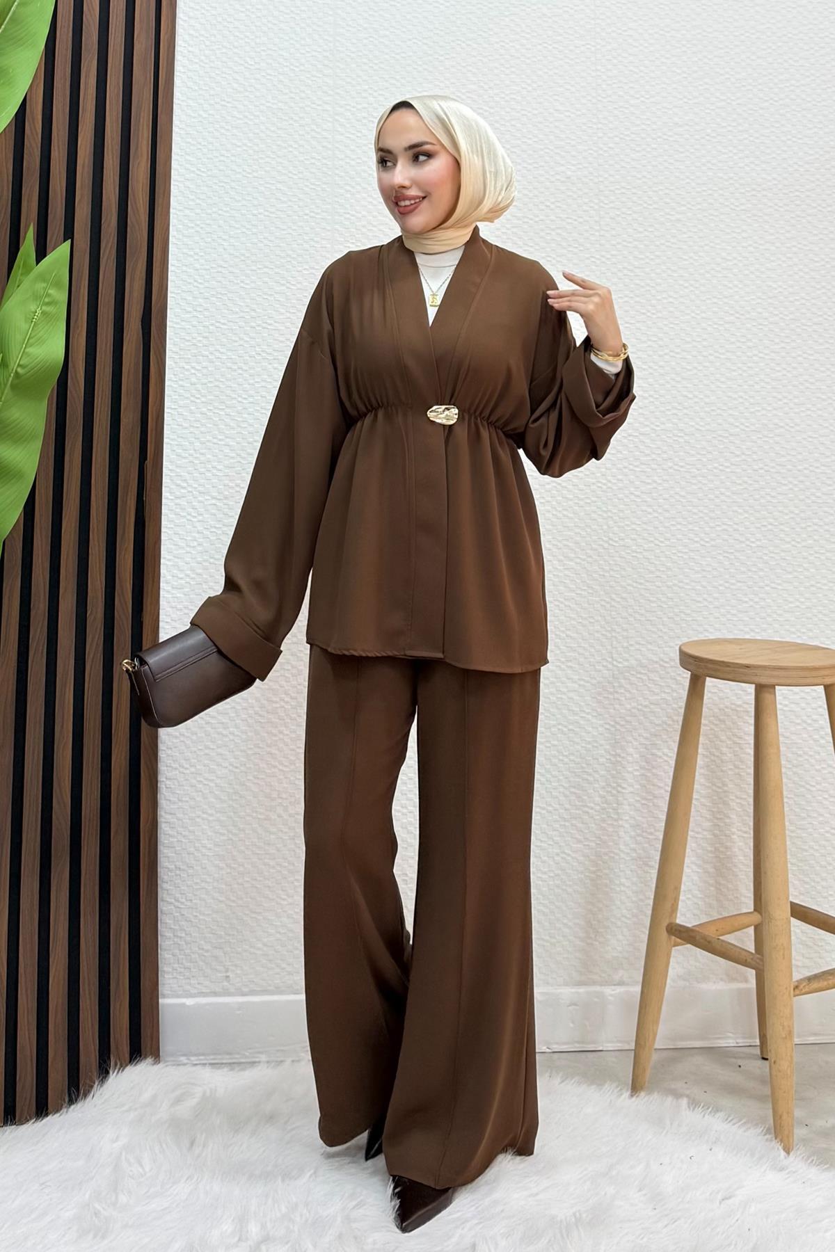 Kimono Model Takım Kahve