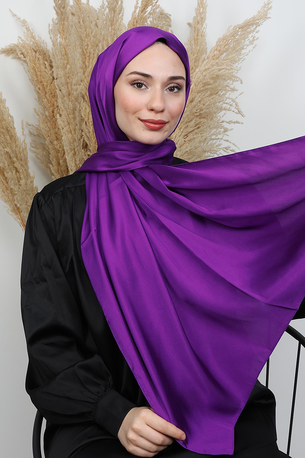 Kristal İpek Şal Mor