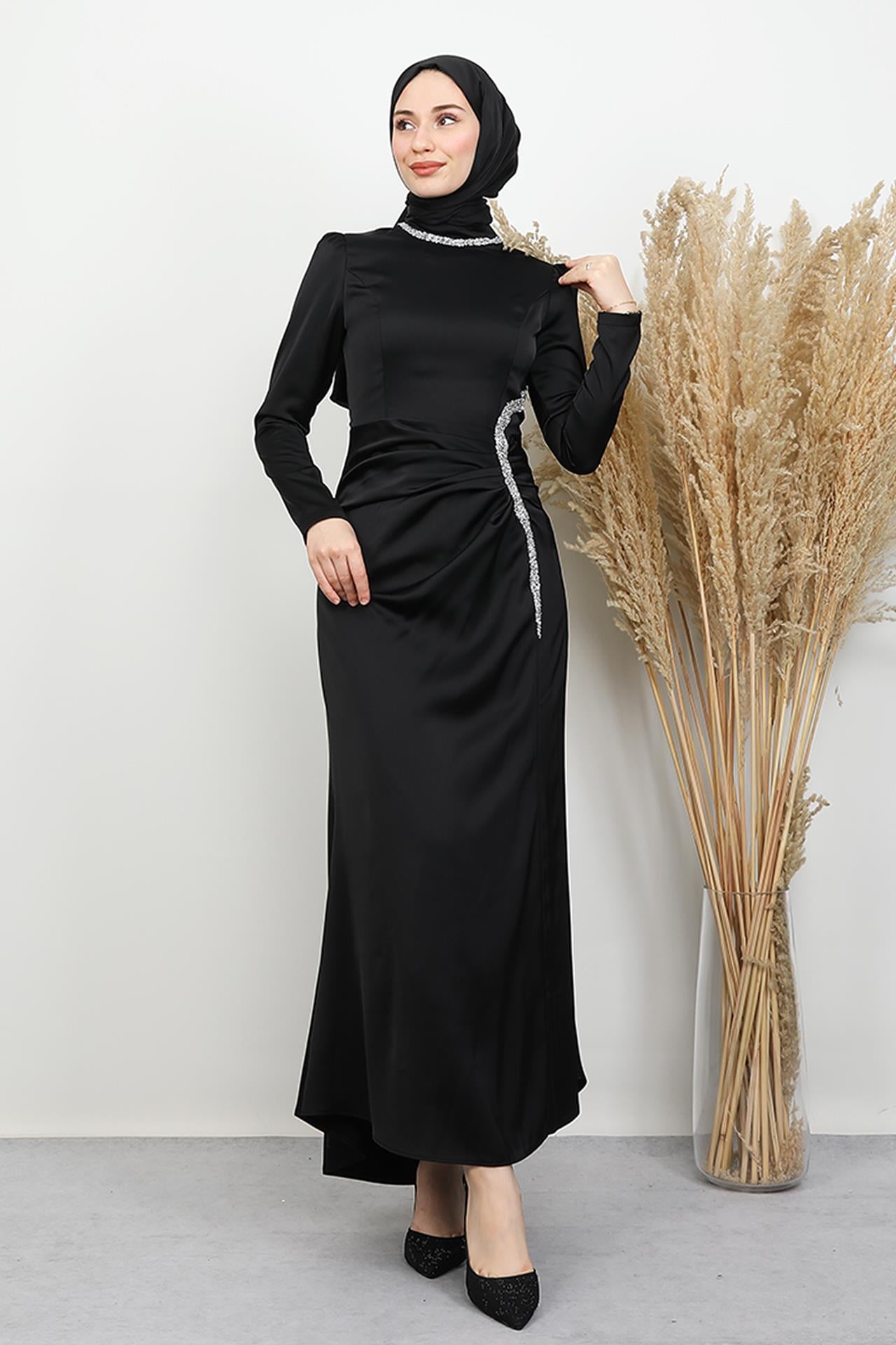 Maelys Saten Abiye Siyah