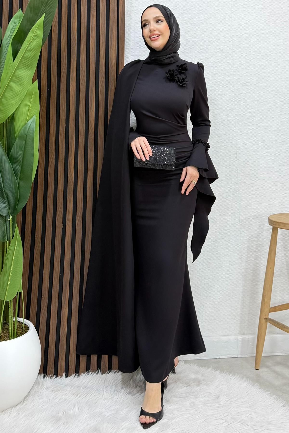 Mahperi Krep Abiye Siyah