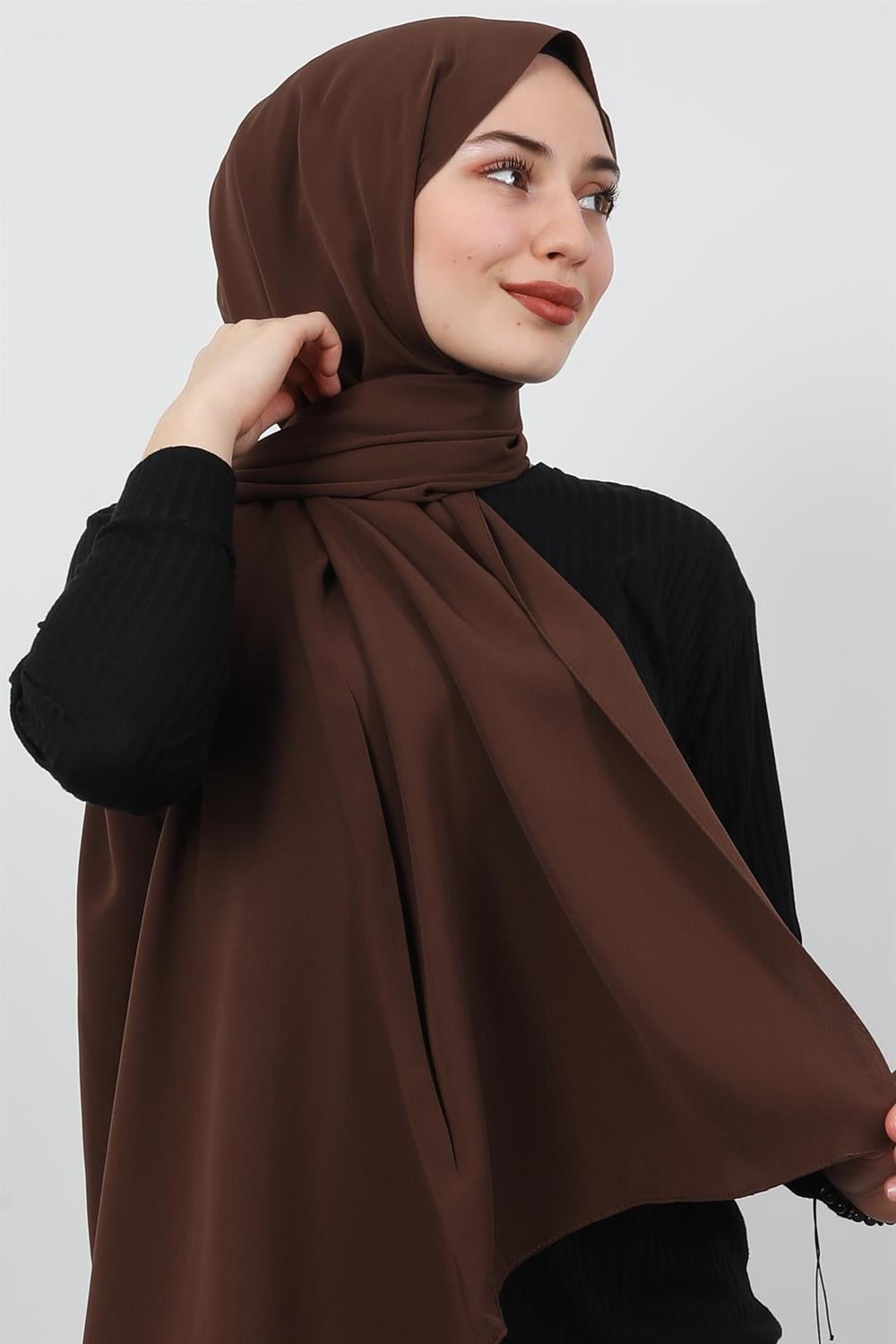 Medine İpeği Şal Kahverengi
