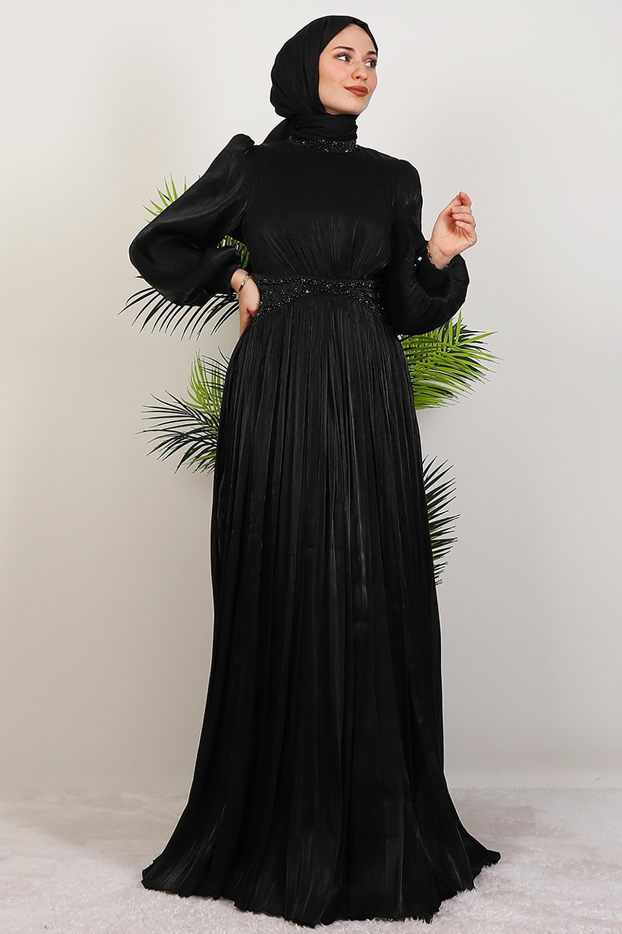 Meryem Boncuk Abiye Siyah