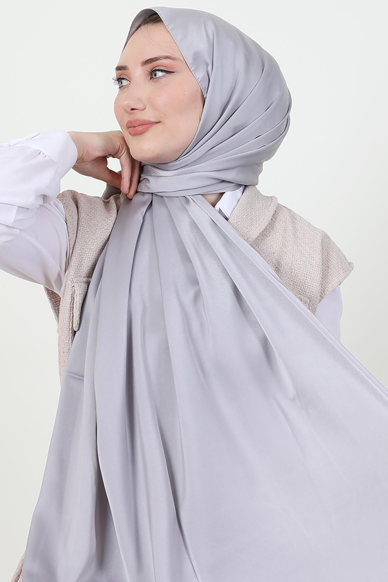 Model Saten Şal Gri