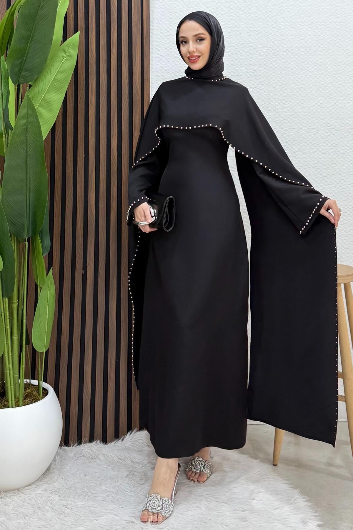 Nadide Krep Abiye Siyah
