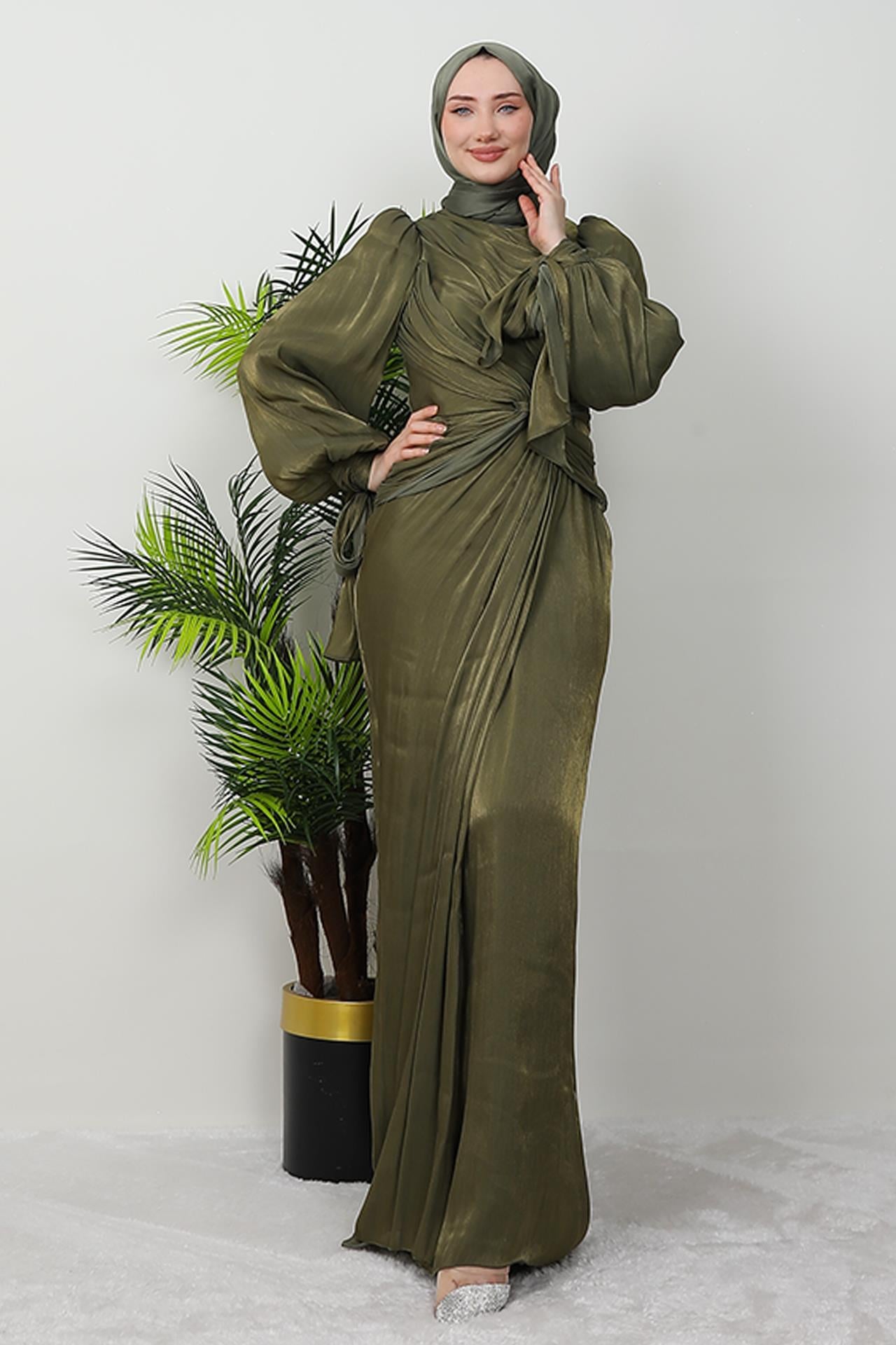 Orkide İpek Abiye Haki