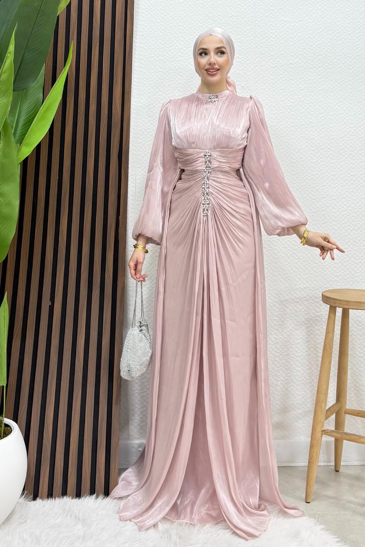 Pastel Yoryo Abiye Soft Pembe