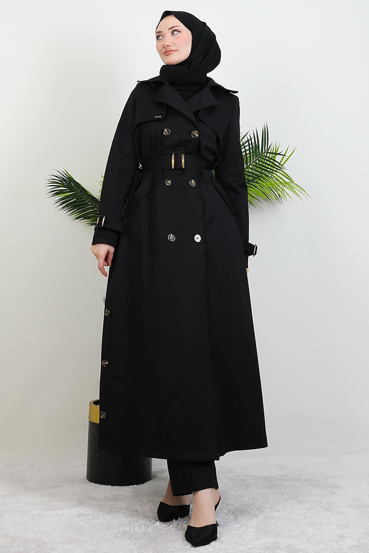 Pera Trençkot Siyah