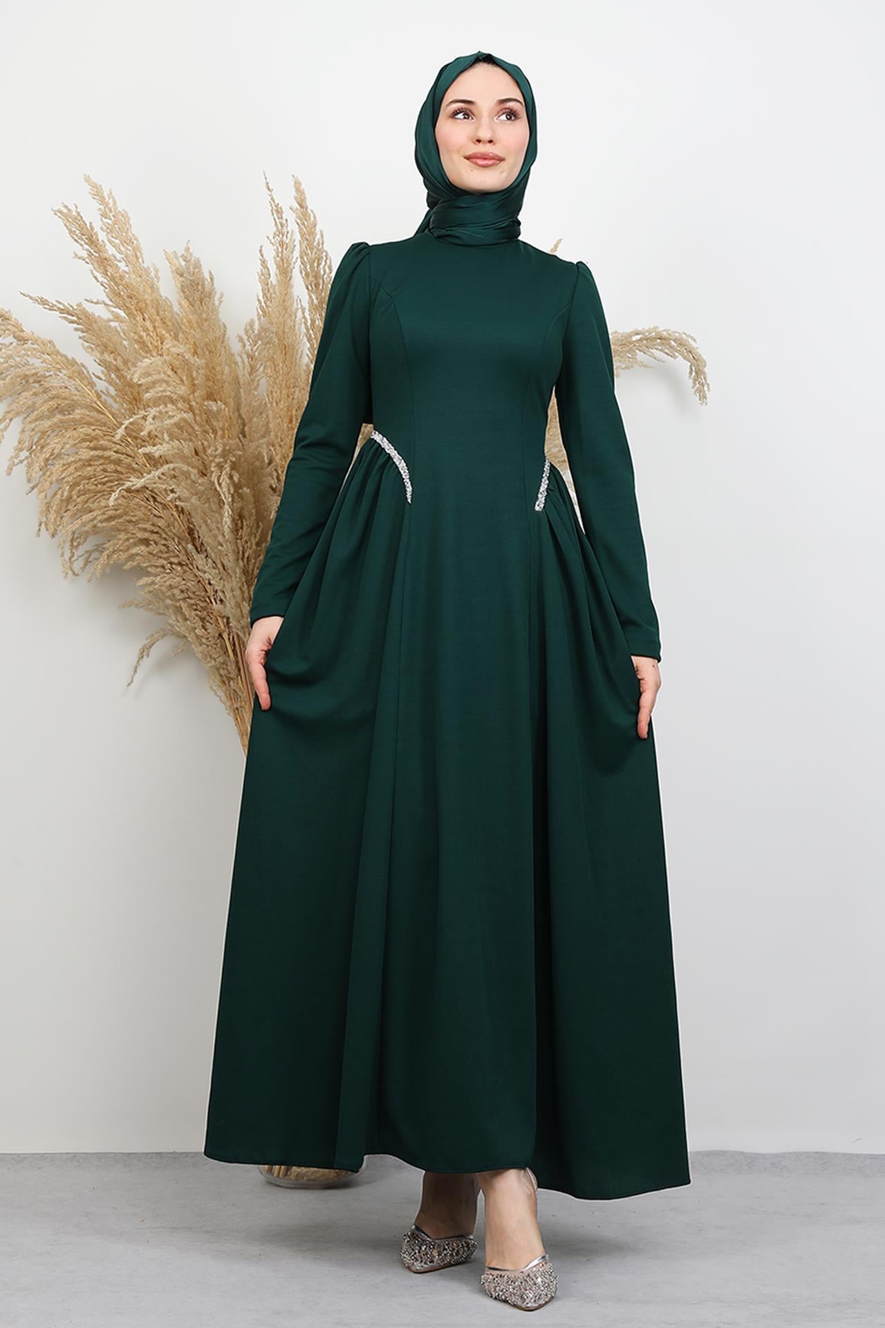 Polyana Krep Abiye Zümrüt