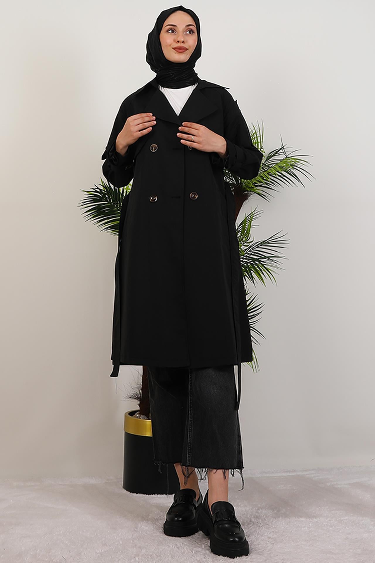 Rowan Trençkot Siyah