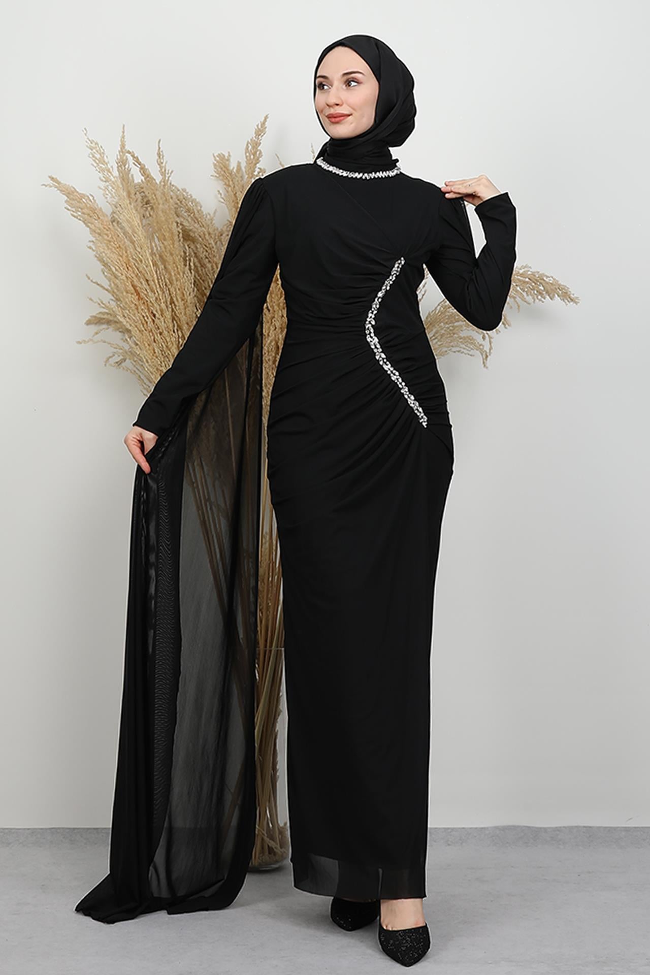 Stella Tül Abiye Siyah