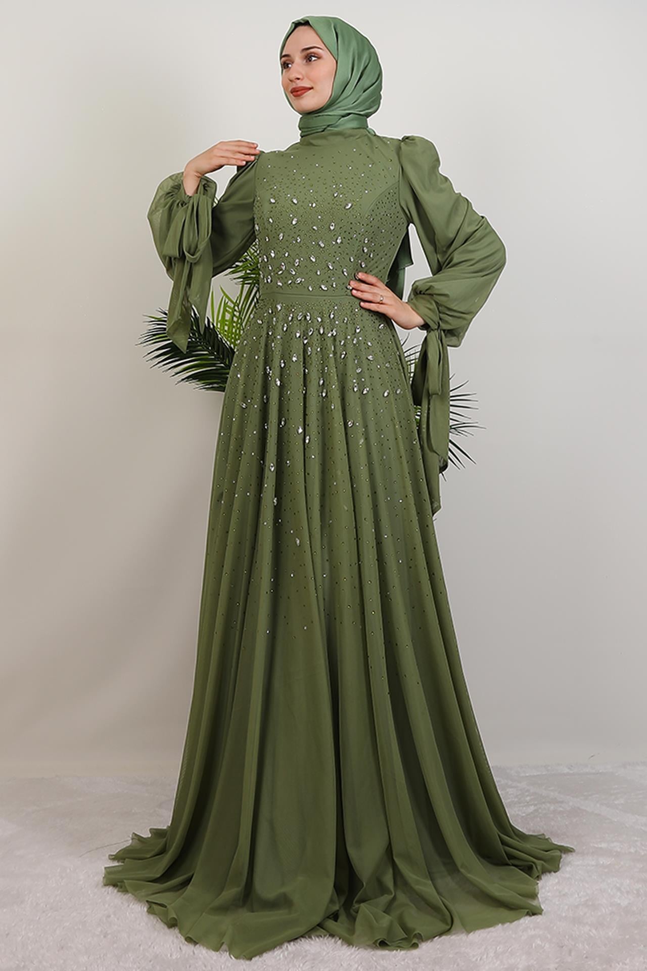 Vildan Tesettür Abiye Soft Yeşil