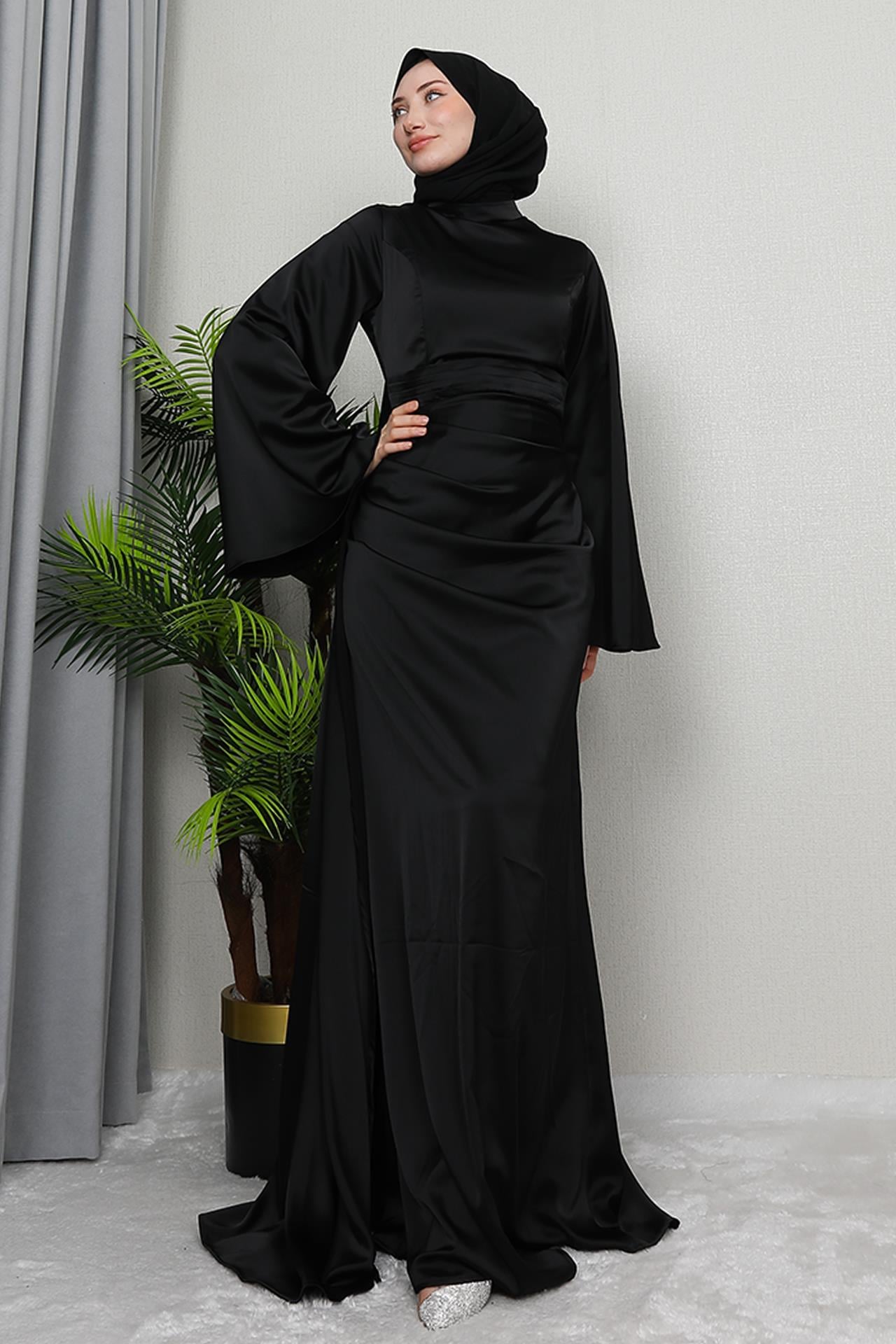 Yasemin Saten Abiye Siyah