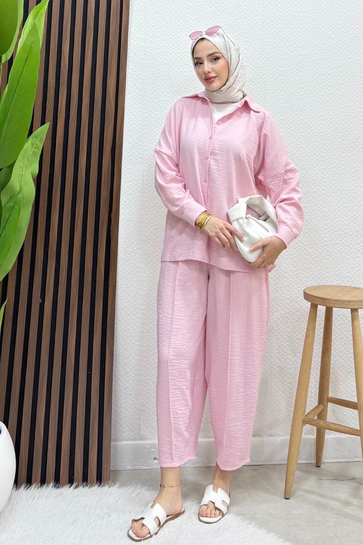 Zelia Gömlekli Takım Pembe