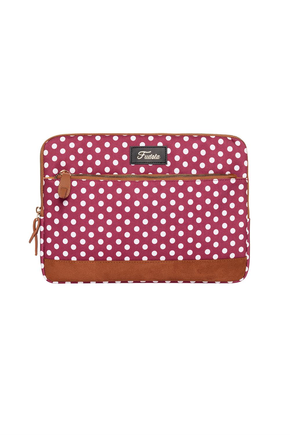 Fudela 13-14 İnç Burgundy Polka Dot Laptop Kılıfı