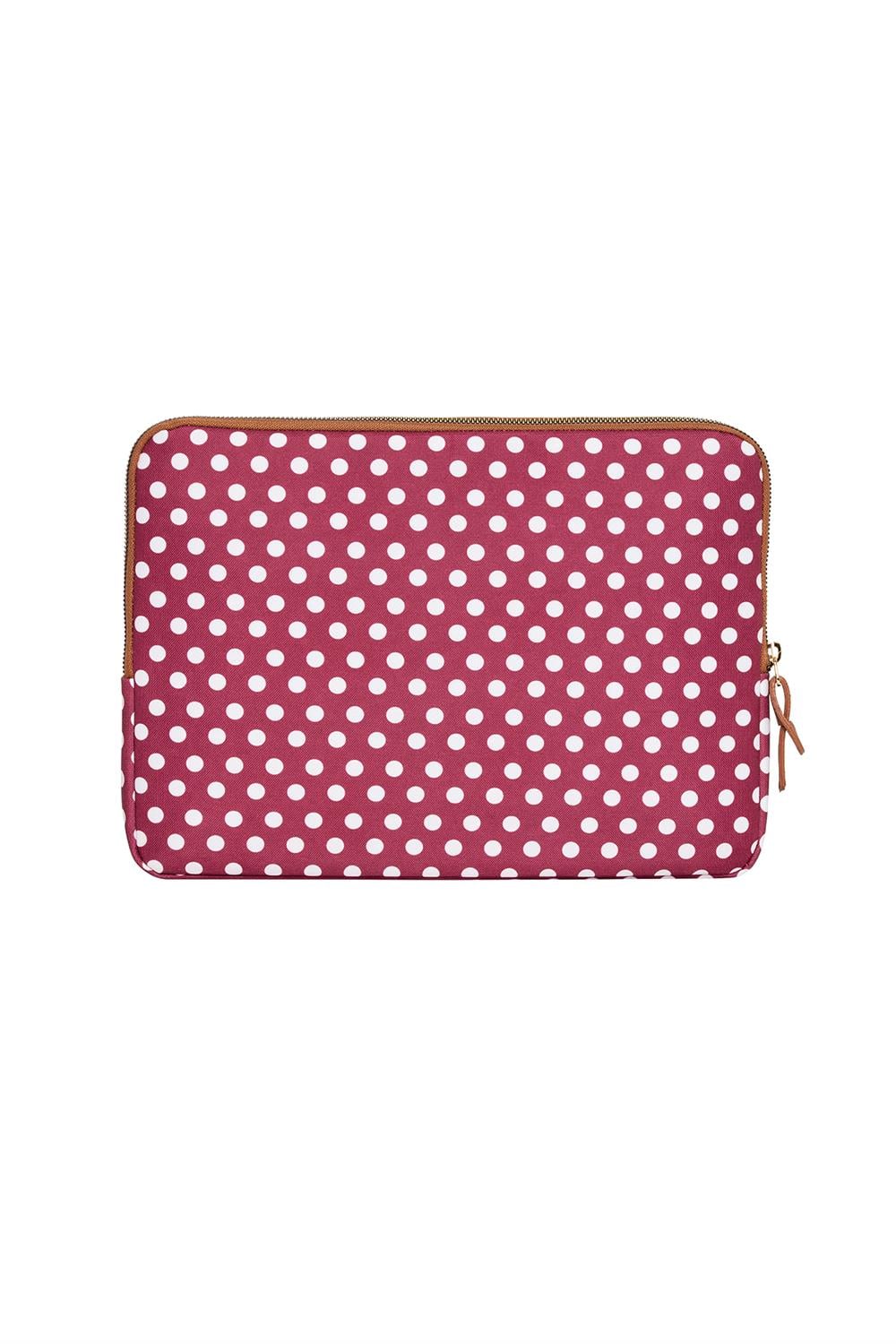 Fudela 13-14 İnç Burgundy Polka Dot Laptop Kılıfı