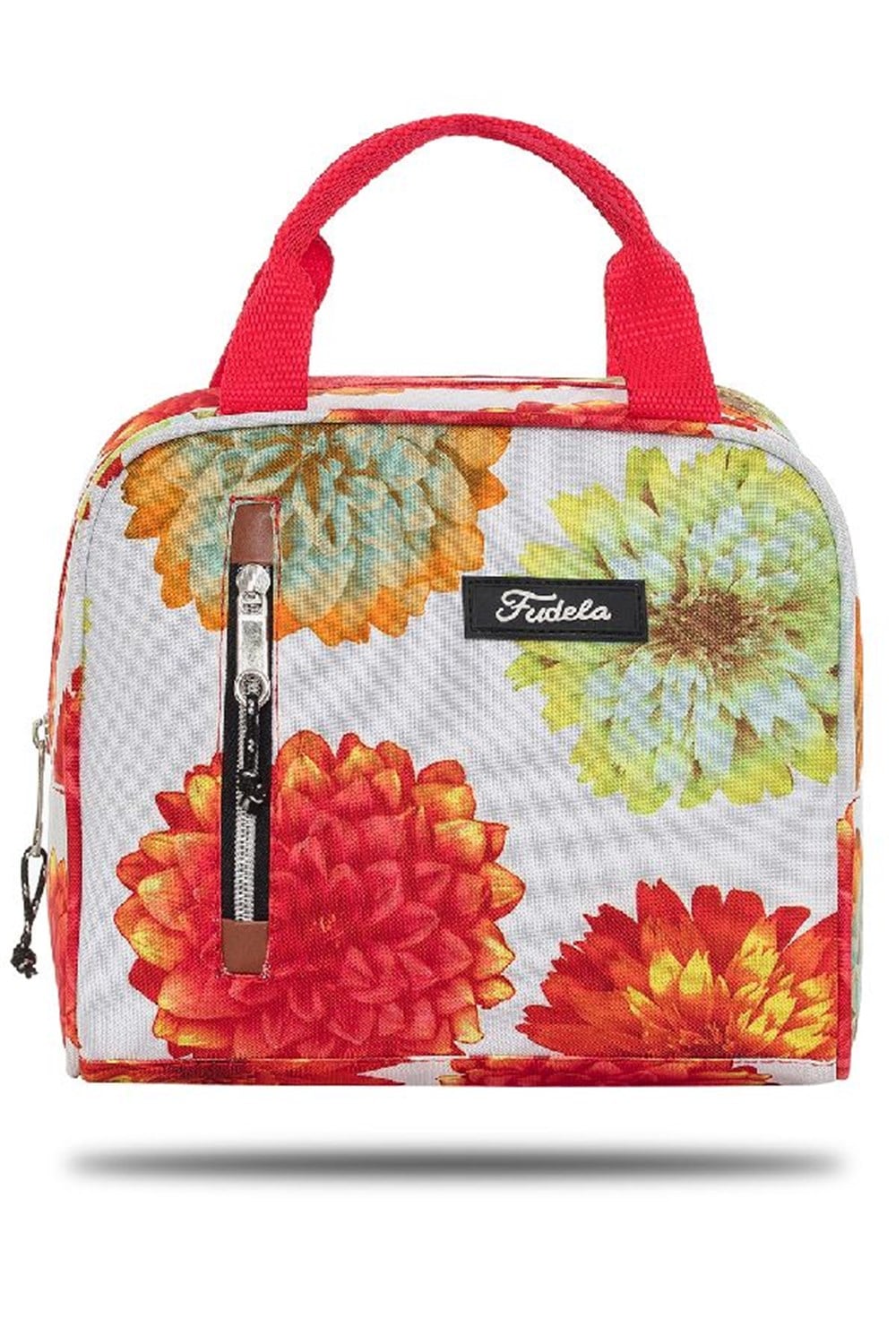 Lounch Color Beyaz Çiçek Desen Soğutucu ve Beslenme Çantası 