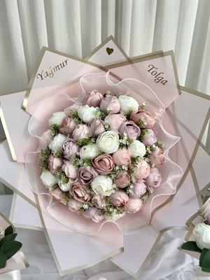 41'li Pembe Krem Soft Tonlu İsteme Buketi
