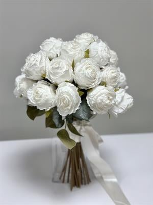 Bianco Peony Gelin Buketi – Beyaz Şakayık Premium Bridal Bouquet