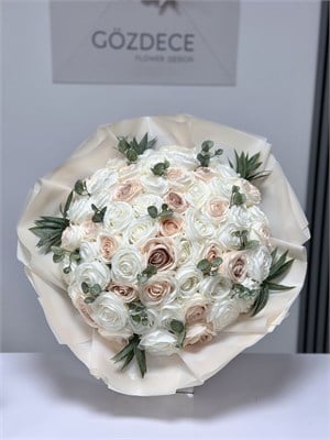 Ivory Nude Elegance İsteme Buketi Zirve Boy – Lilyumlu Söz & Nişan Buketi