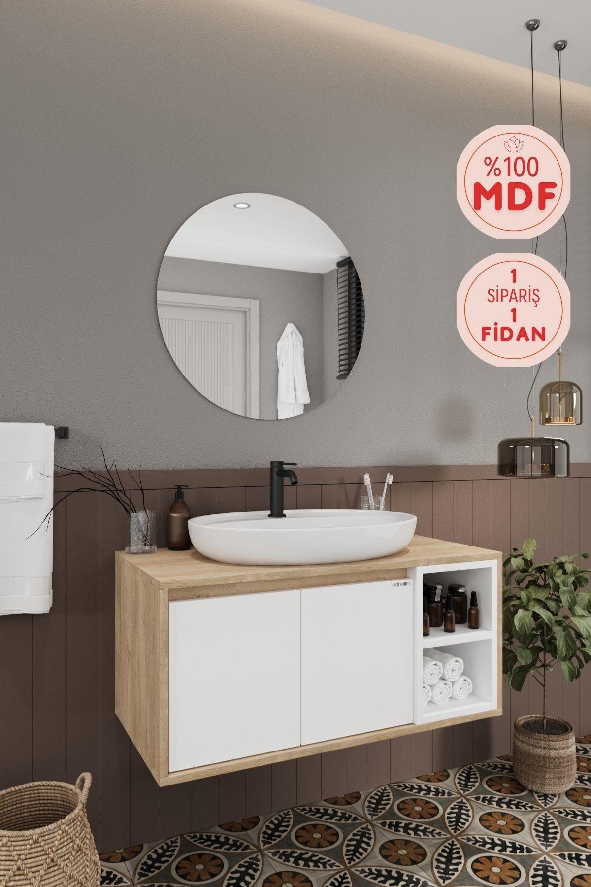 Balneom Banyo Gül BEYAZ 100 Cm Banyo Dolabı Ayna Lavabo _Balneom Banyo Gül BEYAZ 100 Cm Banyo Dolabı Ayna Lavabo  | En Uygun Fiyatlarla Balneom.com Online Mağazasında | GÜL BEYAZ 100 | Banyo Dolabında Kalitenin Adresi _BALNEOM_GÜL BEYAZ 100
