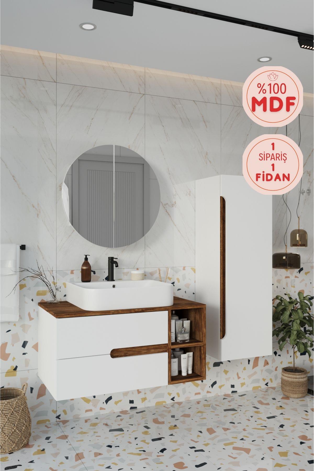 Balneom Banyo Koza 90 Cm Beyaz Banyo Dolabı Aynalı Dolaplı Üst Dolap Raf ve Lavabo BOY DOLAP_Balneom Banyo Koza DEMONTE 90 Cm Beyaz Banyo Dolabı Aynalı Dolaplı Üst Dolap Raf ve Lavabo BOY DOLAP | En Uygun Fiyatlarla Balneom.com Online Mağazasında | KOZA 90 BEYAZ SET | Banyo Dolabında Kalitenin Adresi _BALNEOM_KOZA 90 BEYAZ SET