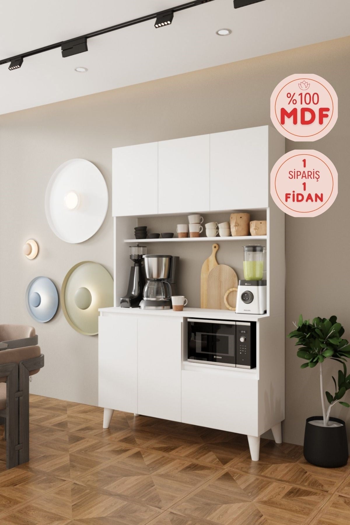 Moda 120 cm Mdf kahve köşesi__BALNEOM_MODA 120 CM KAHVE KÖŞESİ